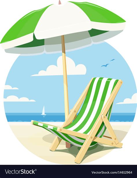 Beach Chair And Umbrella Royalty Free Vector Image