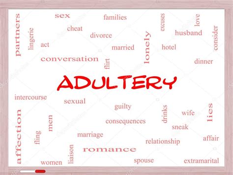 Adultery Word Cloud Concept On A Whiteboard — Stock Photo © Mybaitshop