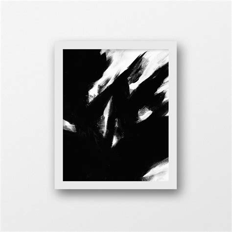 Expressionist Art Digital Print Black And White Artwork Abstract