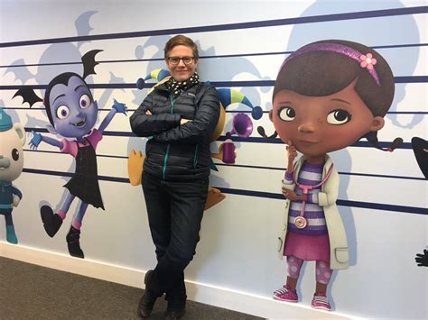 Chris Nee With Her Two Gals Doc Mcstuffins And Walt Disney
