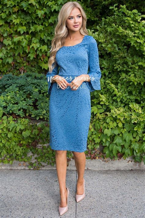 Denim Lace Modest Dress Modest Bridesmaids Dresses With Sleeves Modest Dresses And Modest