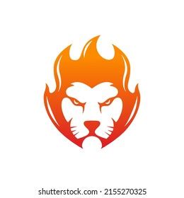 Lion Fire Logo Vector Inspiration Stock Vector Royalty Free