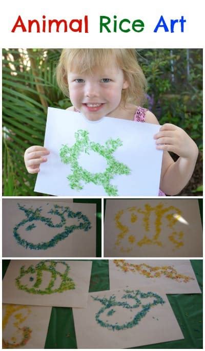 These ideas are a great way to create a below you will find some fun art activities for kids. Animal Rice Art - It's colourful magic! | Learning 4 Kids