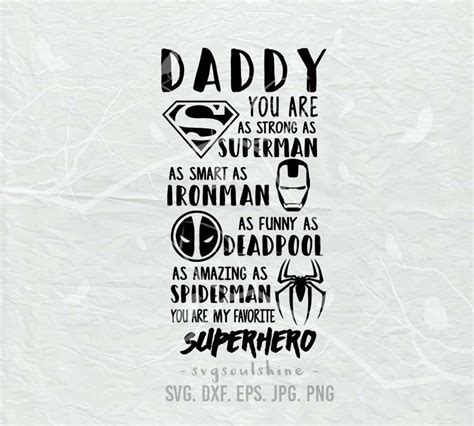 daddy my favorite superhero svg hero dad svg file dadlife etsy uk