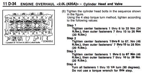 I Need Torque Sequence And Specs For My Head Bolts And Cam Caps