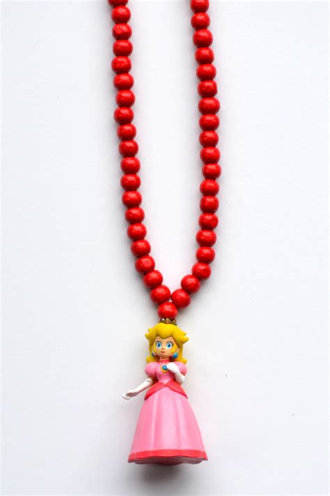 Childrens Princess Peach Necklace From Super Mario Bros Filled With