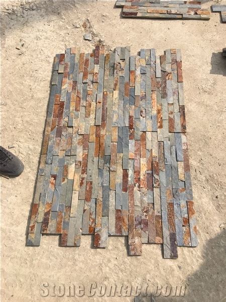 Multicolor Rusty Slate Stacked Stone Veneer Cladding From China