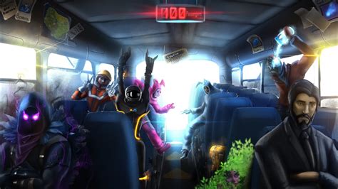 In the aftermath of the fortnite event battle royale players were transported to the zero point black. Fortnite Inside the Battle Bus | Fanart - YouTube