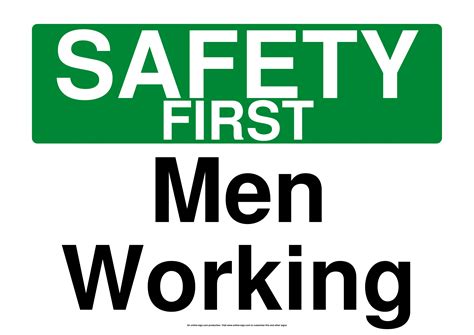 Men At Work Signs Poster Template