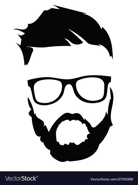 Portrait A Man In Glasses With Beard Royalty Free Vector