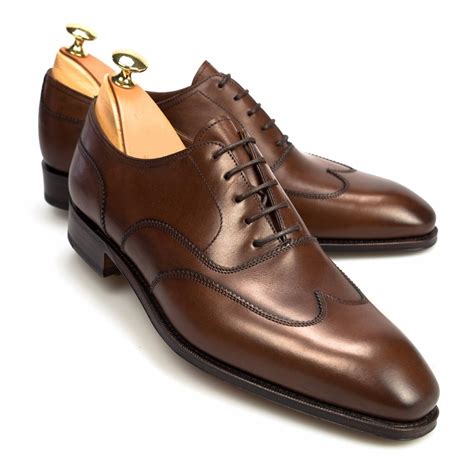 Handmade men brown leather shoes, men dress shoes, wingtip oxford shoe ...