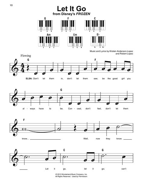 Let It Go (from Frozen) by Idina Menzel Sheet Music for Super Easy