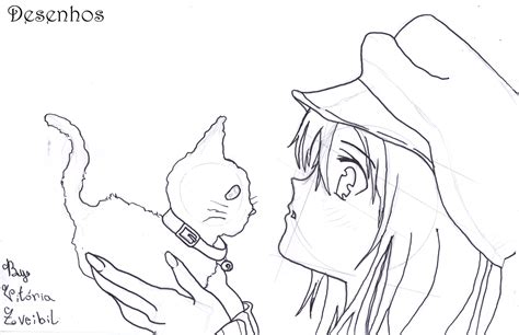 Desenhos Das Meninas Mori Menina Anime Com Gatinho