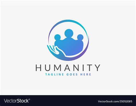 Social Care Humanity People Logo Flat Logo Vector Image