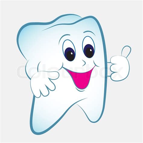 Cartoon Tooth Vector With Thumb Stock Vector Colourbox