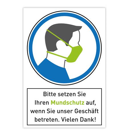 Die frage, ob eine generelle maskenpflicht am arbeitsplatz besteht, war lange zeit ungeklärt und führte zu unsicherheiten bei den betroffenen. Warnschild - Bitte setzen Sie Ihren Mundschutz auf ...