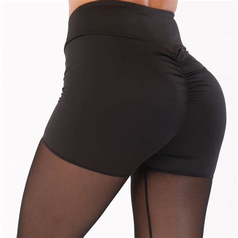 Jiazili 2018 New Scrunch Butt Leggings Women Mesh Splice Butt Lifting