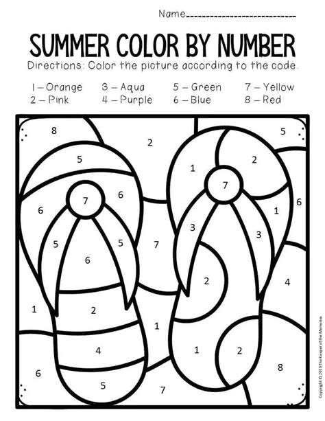 ️color By Number Summer Worksheets Free Download