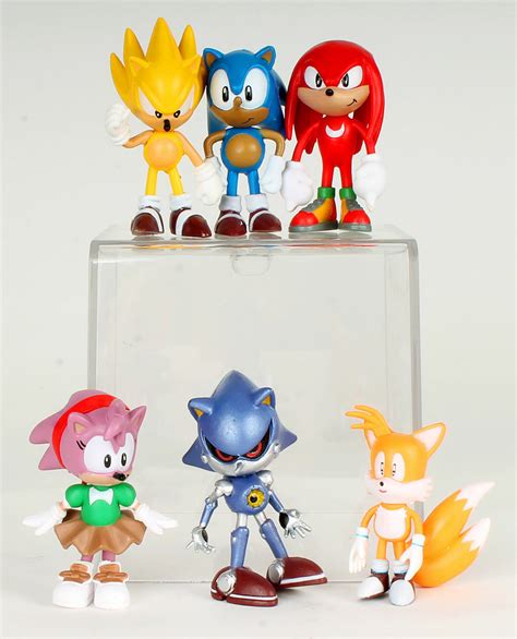 6 Pcs Super Sonic Hedgehog Classic Figures Set Amy Metal Sonic Tails