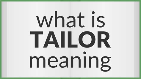 Tailor Meaning Of Tailor Youtube