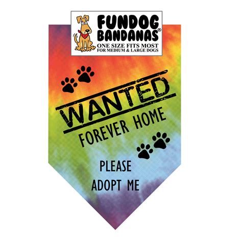 Wanted Forever Home Please Adopt Me Dog Bandana Fundog Bandanas