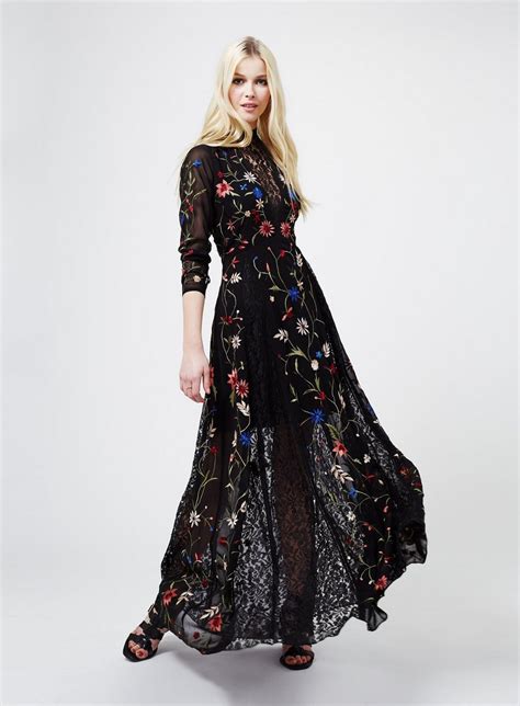Black Embroidered Maxi Dress Miss Selfridge