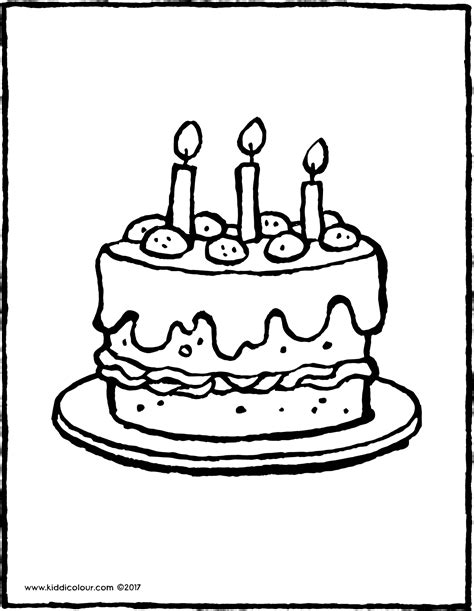 Ausmalbilder und malvorlagen ausmalbilder.info letztes update : a cake with 3 candles - kiddicolour