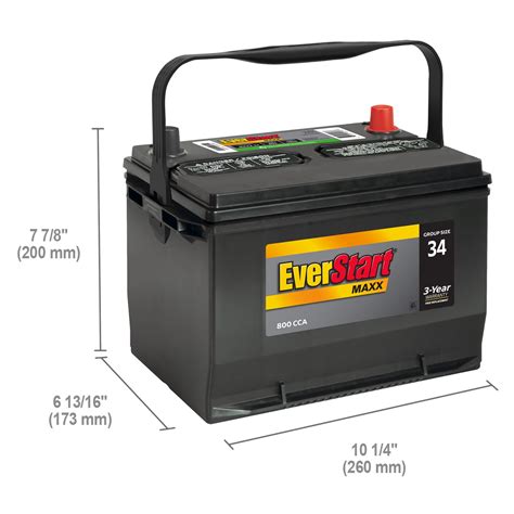 Everstart Maxx Lead Acid Automotive Battery Group Size 34n 12 Volt