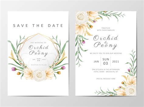 Check spelling or type a new query. Romantic floral wedding invitation cards template set 673311 - Download Free Vectors, Clipart ...
