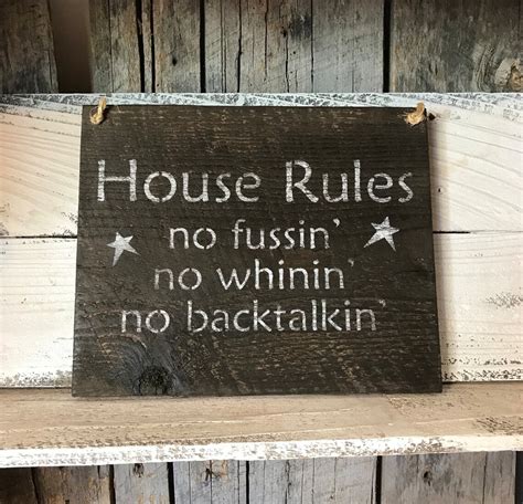 House Rules Sign Funny House Rules Home Wall Decor Rules Etsy
