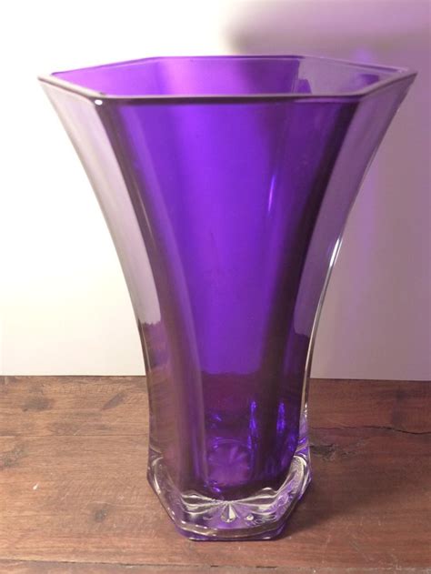 Hoosier Glass Vase Hoozier Purple Glass Vase Vintage Hoosier