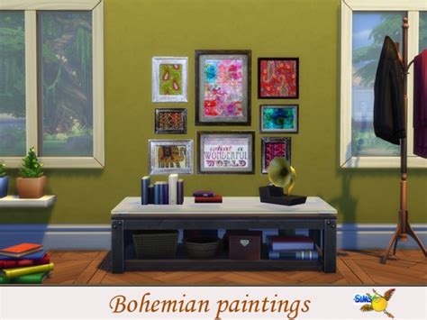 The Sims Resource Bohemian Paintings By Evi • Sims 4 Downloads