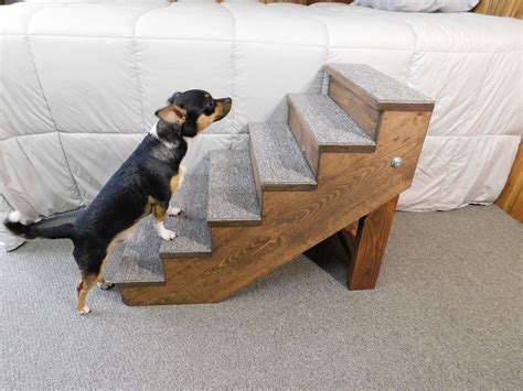 Pet Stairs For Tall Beds Wooden Handmade Folding Dog Stairs Etsy