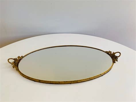 Vanity tray brass vanity tray dresser tray brass vintage | etsy. Vintage Large Mirrored Vanity Tray with Ornate Scroll ...