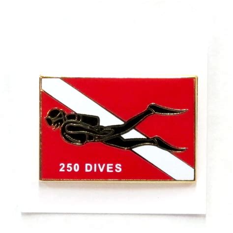 Scuba Diving Hat Pin Or Jacket Pin 250 Dives Scuba