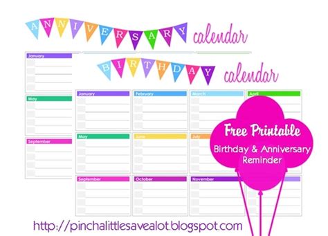 Birthday And Anniversary Calendar Your Life Organized 10 Free