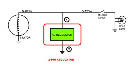 Since the incandescent bulbs work well on ac voltage, there is no rectifier section in this type of regulator. Understanding Motorcycle Voltage Regulator Wiring