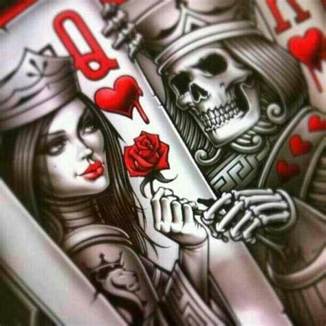 Queen And King Cards In Love King Of Hearts Tattoo Card Tattoo Queen