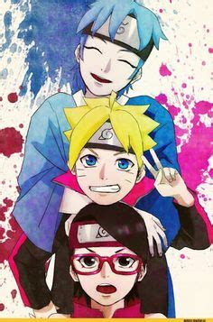 Boruto in Kyuubi Form, Sarada Uchiha and Mitsuki in Sage ...