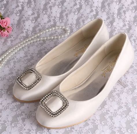 13 Colorsclosed Toe Ladies Fancy Flat Dress Wedding Shoes White Satin