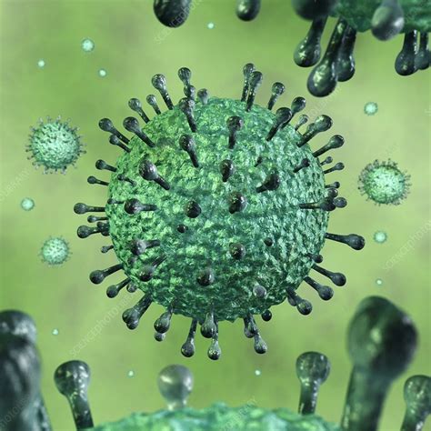 Sars was first reported in asia in february 2003. SARS virus particle, illustration - Stock Image - C025 ...