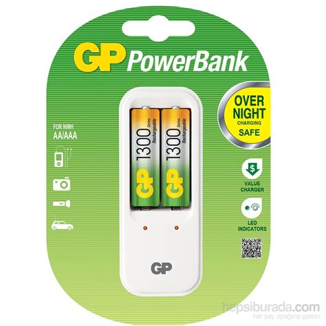 Gp Powerbank Pb410 Pil Şarj Cihazı 2 Adet 1300 Şarjlı Pil Fiyatı