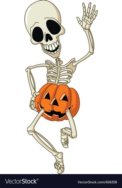 Happy Dancing Skeleton Wearing A Pumpkin Download A Free Preview Or