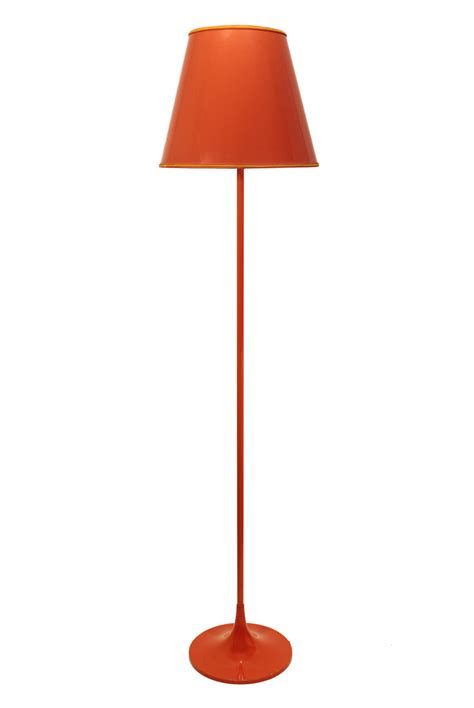 Orange Floor Lamp Mid Century Floor Lamp Orange Metal Lamp By Aka Veb