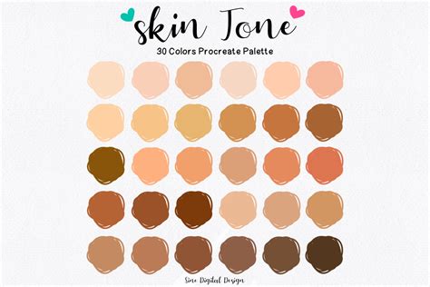 Skin Tones Color Palette Swatches Procreate Skin Tone Chart Colours For Drawing Skin Digital
