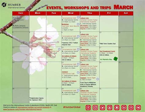 Our March Calendar Of Events Is Here