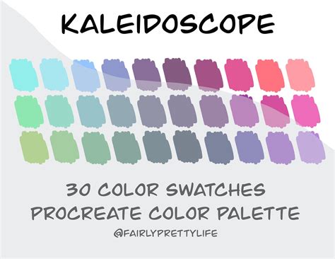 Kaleidoscope Color Palette Procreate Color Swatches Etsy Color