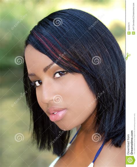 Young Teen Girl Outdoor Portrait Mixed Ethnic Stock Image