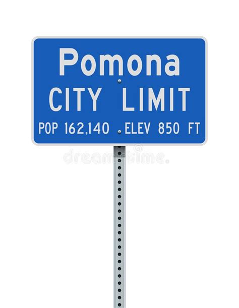 Pomona City Limit Road Sign Stock Vector Illustration Of Direction