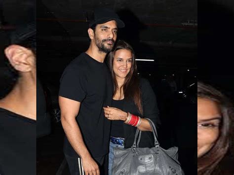 Newlywed Couple Angad Bedi And Neha Dhupia Spotted At Mumbai Airport As They Return From Usa